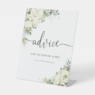 Elegant White Flowers Advice Sign