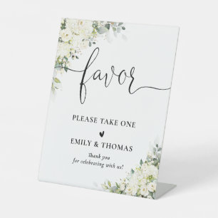 Elegant White Flowers Bridal Shower Favour Sign