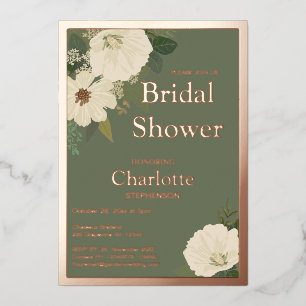 Elegant White Flowers Bridal Shower Green