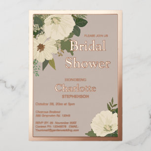 Elegant White Flowers Bridal Shower Neutral and 
