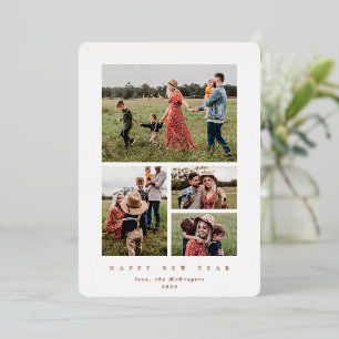 Elegant White Frame 4 Photo Happy New Year