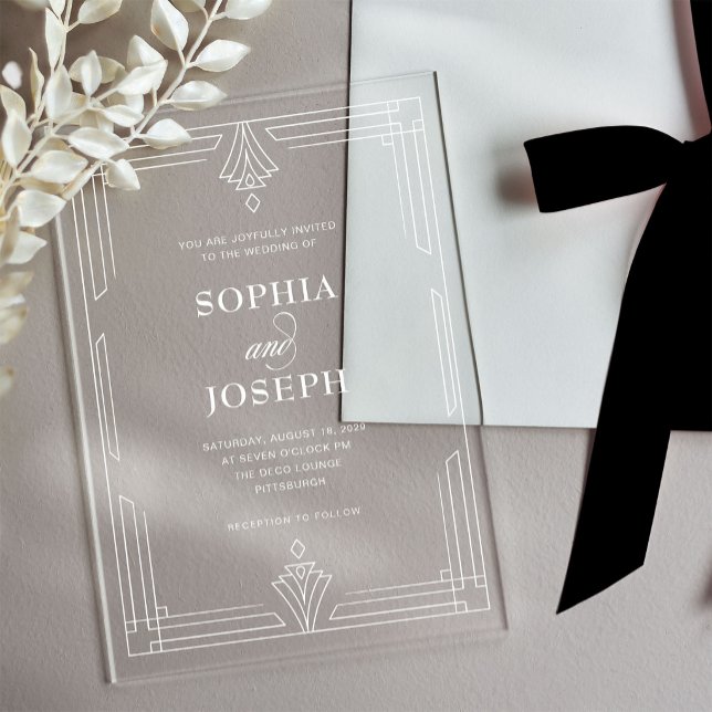Elegant White Frame | Timeless Formal Wedding Acrylic Invitations (Creator Uploaded)