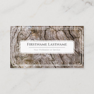 Elegant white framed wooden style wood grain grey business card