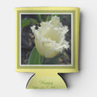 Elegant White Frayed Tulip with Border Design