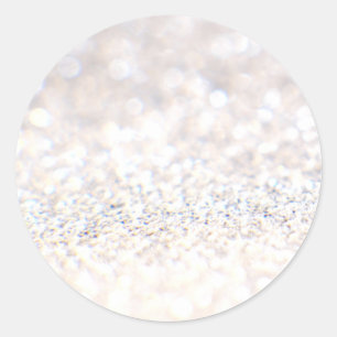 Elegant White Glitter  Classic Round Sticker