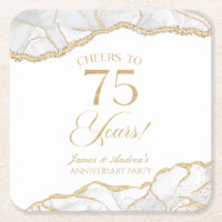 Elegant White Gold Agate 75th Anniversary Party