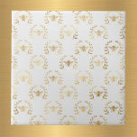 Elegant White Gold Bees Laurel Wreath Tile<br><div class="desc">White tile with gold bees in laurel wreath.</div>