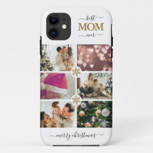 Elegant White Gold Best Mum Ever 6 Photo Collage Case-Mate iPhone Case