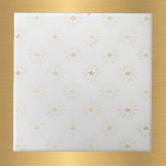 Elegant White Gold Crown Starburst Tile<br><div class="desc">White tile with gold crown in a starburst.</div>