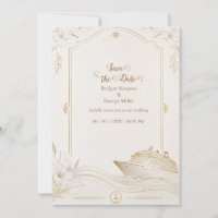Elegant White Gold Cruise Wedding Lily Waves