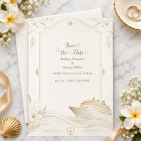 Elegant White Gold Cruise Wedding Lily Waves