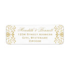 Elegant White Gold Damask Wedding Address