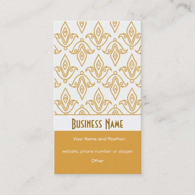 Elegant White Gold-effect Business Card (Front)