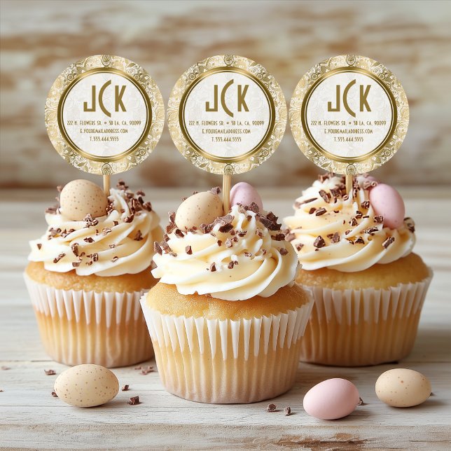 Elegant White & Gold Floral Lace Damasks Pattern Classic Round Sticker (Creator Uploaded)