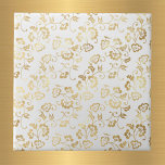 Elegant White Gold Floral Tile<br><div class="desc">White tile with gold floral pattern.</div>
