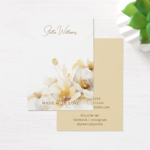 Elegant White Gold Flower Necklace Display Card