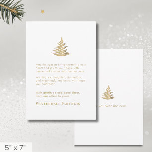 Elegant White Gold Holiday Wishes Business