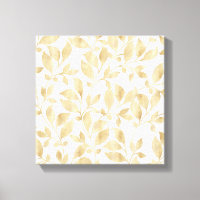 Elegant White Gold Leaves Greenery Botanical