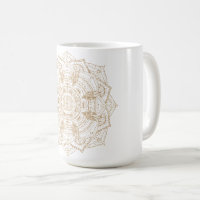 Elegant White & Gold Mandala Hand Drawn Design