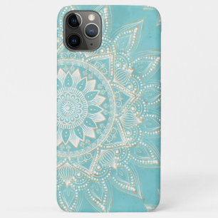 Elegant White Gold Mandala Sky Blue Design Case-Mate iPhone Case