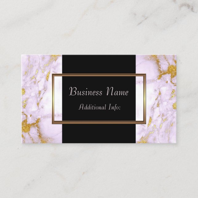 Elegant White & Gold Marble Business Card (Front)