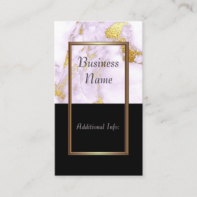 Elegant White & Gold Marble Business Card 2 (Front)