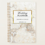 Elegant white gold marble pattern Wedding planner<br><div class="desc">Elegant white and gold marble pattern Wedding planner.
You can add your own text,  names and date.
Perfect planner to plan your wedding day.</div>