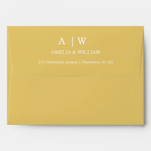 Elegant White Gold Minimal Addressed Wedding Envel Envelope