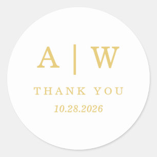 Elegant White Gold Minimal Wedding Envelope Seal