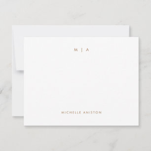 Elegant White Gold Modern Monogram Classic Custom  Card