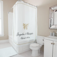 Elegant White Gold Monogram Names Newlywed Wedding