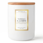 Elegant White & Gold Packaging Wax Melts Label