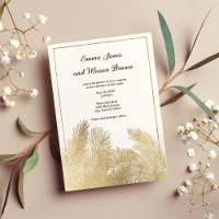 Elegant white gold palm tree tropical Wedding