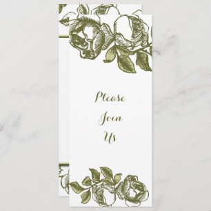 Elegant White Gold Roses Custom Party Invitations