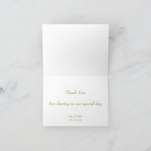 Elegant White  & Gold Than You card