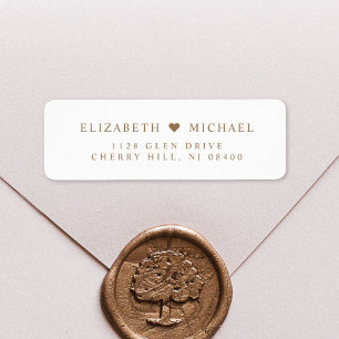 Elegant White Gold Wedding Return Address