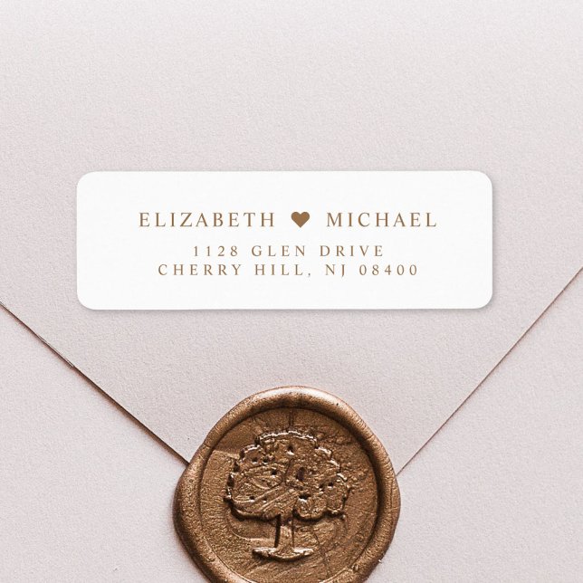 Elegant White Gold Wedding Return Address (Creator Uploaded)