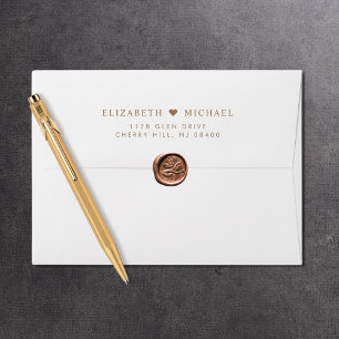 Elegant White Gold Wedding Return Address Envelope