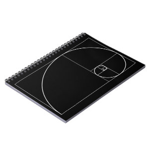 Elegant White Golden Ratio Spiral Notebook