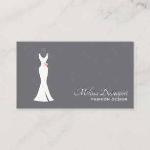 Elegant White Gown on Grey - Stylish Minimalist Business Card