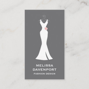 Elegant White Gown on Grey - Stylish Simple Design Business Card