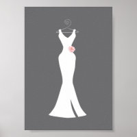 Elegant White Gown on Grey - Stylish Simple Design