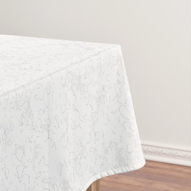 Elegant White Graduation Announcement Tablecloth (In Situ)