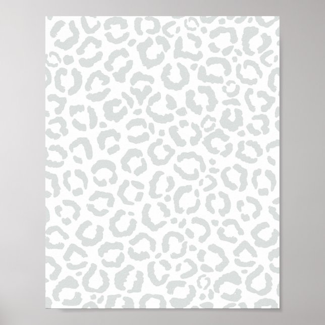 Elegant White Gray Leopard Cheetah Animal Print (Front)