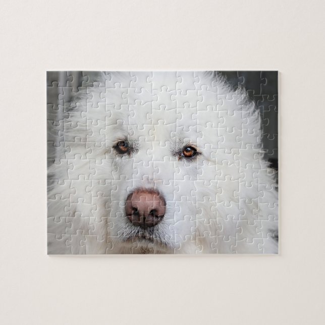 Elegant White Great Pyrenees Dog Puzzle (Horizontal)