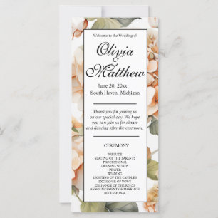 Elegant white green orange boho floral program
