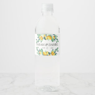 Elegant White Green Water Bottle Label