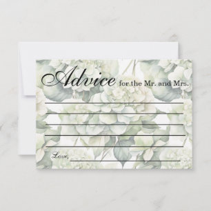 Elegant white green watercolor Advice Mr. and Mrs Card