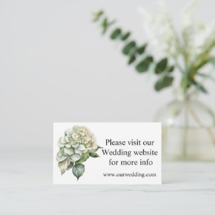 Elegant white green watercolor floral hydrangeas enclosure card
