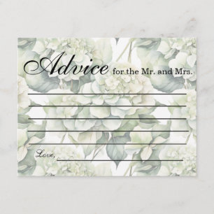 Elegant white green watercolor floral hydrangeas enclosure card